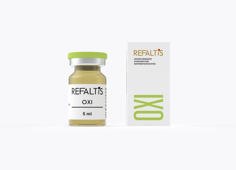 Refaltis OXI Гель гиалуроновой кислоты 0,8% с глутатионом и витамином Е, 5 мл флакон
