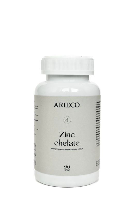 БАД Zinc chelate ARIECO Цинк Хелат 250 мкг, 90 капсул 